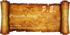 Pinzich Ernő névjegykártya